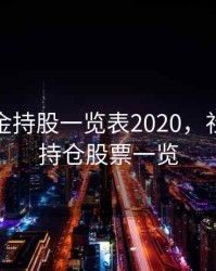 社保基金持股一览表2020，社保基金持仓股票一览