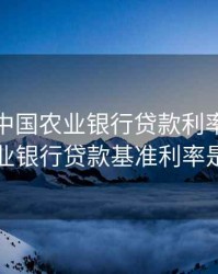 2020年中国农业银行贷款利率，2020年农业银行贷款基准利率是多少