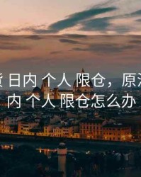 原油期货 日内 个人 限仓，原油期货 日内 个人 限仓怎么办