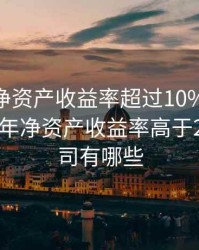 2020年净资产收益率超过10%的股票，a股近五年净资产收益率高于20%的公司有哪些