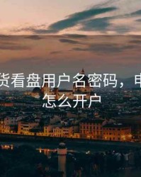 申万期货看盘用户名密码，申万期货怎么开户