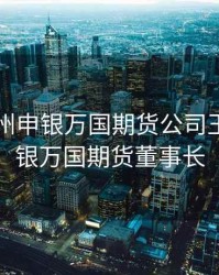 安徽亳州申银万国期货公司王静，申银万国期货董事长