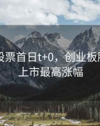 创业板股票首日t+0，创业板股票首日上市最高涨幅