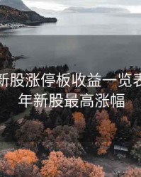2020年新股涨停板收益一览表，2020年新股最高涨幅