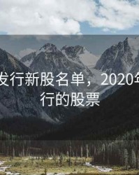 2020年发行新股名单，2020年最新发行的股票