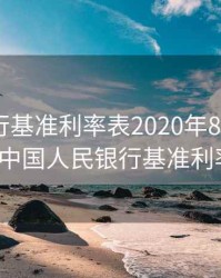 人民银行基准利率表2020年8月，2020年中国人民银行基准利率表