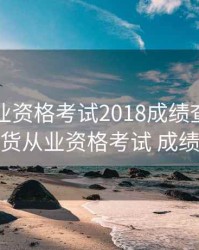 期货从业资格考试2018成绩查询，期货从业资格考试 成绩