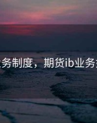 期货ib业务制度，期货ib业务如何开展