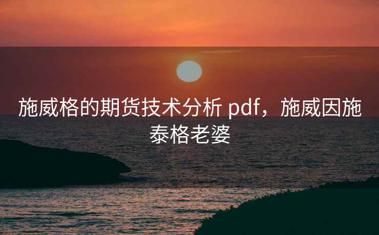 施威格的期货技术分析 pdf，施威因施泰格老婆