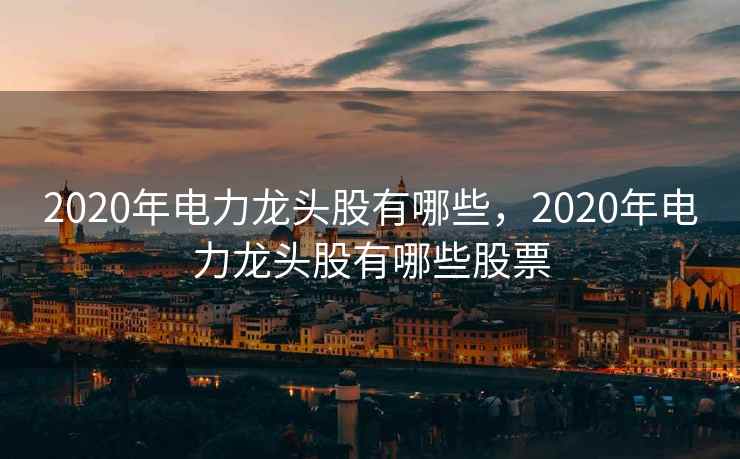 2020年电力龙头股有哪些，2020年电力龙头股有哪些股票