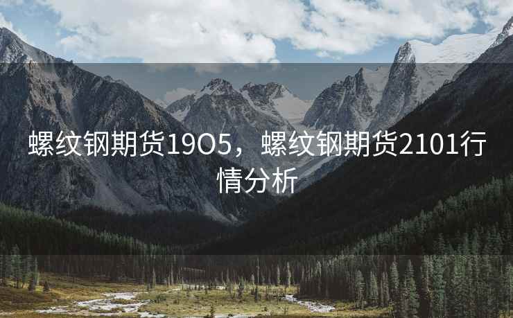 螺纹钢期货19O5，螺纹钢期货2101行情分析